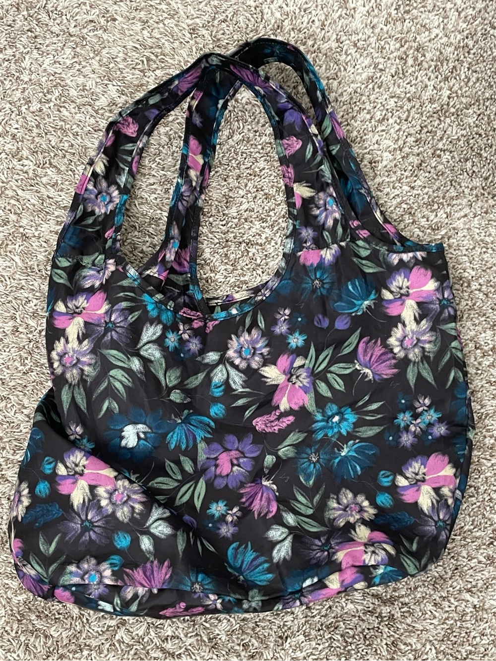 LUG Eco Shopper Tote Bag - Bloom Black - Floral Pattern - Picture 3 of 3